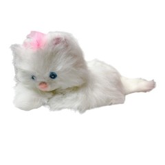 pisica Angela cu senzori, miauna cand este usor mangaiata, alb, 37 cm