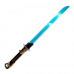 Sabie Katana de jucarie cu lumini si sunete pentru micii Samurai si Ninja, 77 cm, albastru