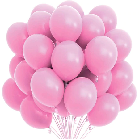 set 100 baloane latex, 25 cm, roz pastel, macarons
