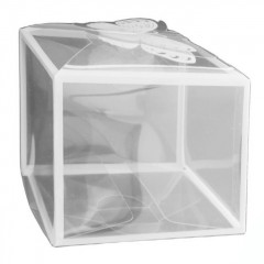 set 12 cutii acetofan transparente cu fluture, 7x7x7 cm