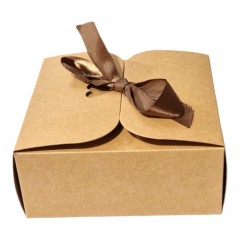 Set 12 Cutii Kraft 12x12x5 cm cu Funda Maro Inclusa