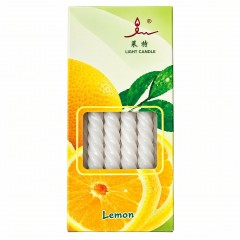 Set 12 Lumanari Parfumate Spiralate și Usor Conice – Aroma Fresh de Lamaie, 20 cm