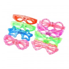 Set 12 ochelari cu lumini LED, forme mixte si lumini vibrante pentru copii