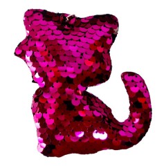 set 20 brelocuri, pisica cu paiete, roz, 9x8 cm