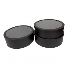 Set 3 Cutii Rotunde din Carton cu Fereastra Transparenta, 40x13.5 cm, Negru