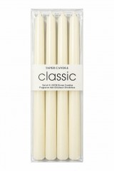 Set 4 Lumanari Premium Conice, Lungime 25 cm, Fără Parfum, Alb