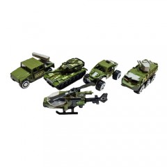 set 4 masini metalice de armata, elicopter militar, 1:50, verde