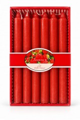 Set 6 Lumanari Parfumate cu Aroma de Capsuni, Jasmine & White Flower, Lungime 20 cm, Rosu
