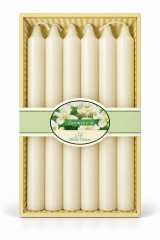 Set 6 Lumanari Parfumate cu Aroma de Iasomie, Jasmine & White Flower, Lungime 20 cm, Alb