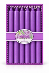 Set 6 Lumanari Parfumate cu Aroma de Lavanda, Jasmine & White Flower, Lungime 20 cm, Mov