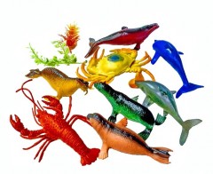 set 8 figurine , vietuitoare marine, multicolor, 10-14 cm