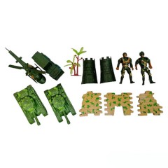 set militar cu harta, 12 piese, verde