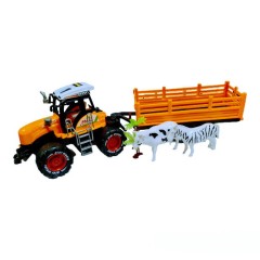 tractor cu remorca si doua animale, farmer truck, 48 cm