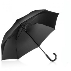 umbrela baston automata, cu spite duble, neagra, articulatii anti-vant