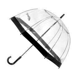 umbrela transparenta in forma de cupola, margine neagra, 83 cm